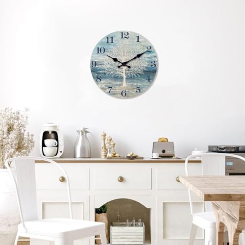 XFM Blue Tree of Life Wall Clock 16 Inch Farmhouse Decor - Image 4