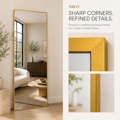 58"x20" Full Length Mirror, Floor Mirror Full Length Gold - Image 6