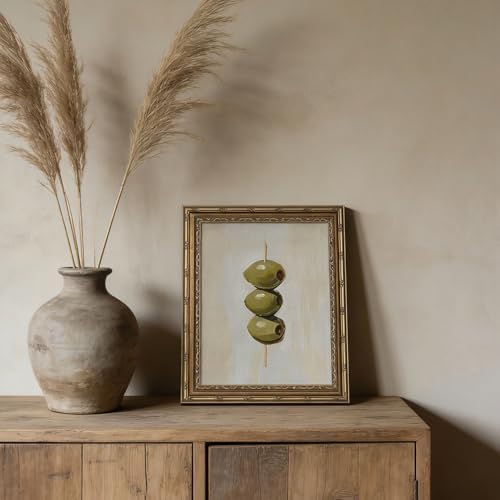 Gold Framed Wall Art Vintage Dirty Martini Olives Wall Art Retro Green Olives - Image 6