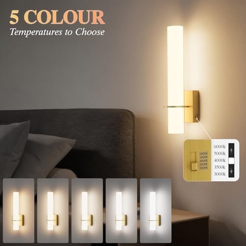 Hardwired Gold Wall Sconces Set of Two, Indoor Wall Light - Image 2