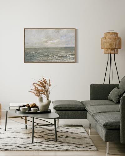 VIYYIEA Ocean Landscape Large Framed Wall Art, Seascape Vintage Paintings Art - Image 3
