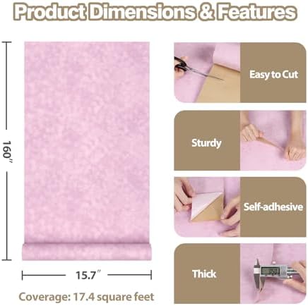 Pink Velvet Drawer Liner Felt Fabric Wallpaper Peel and Stick Soft Velvet - Image 3