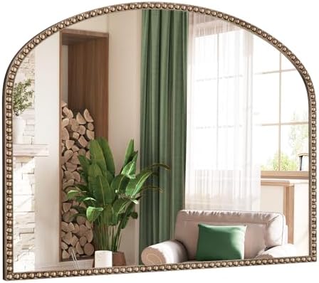 Arched Beaded Mirror for Bathroom by Brauthon