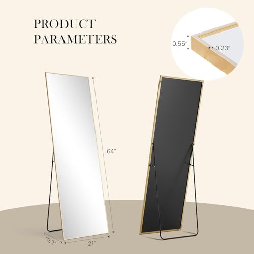 DUMOS 64"x21" Full Length Mirror, Full Body Mirror - Image 2