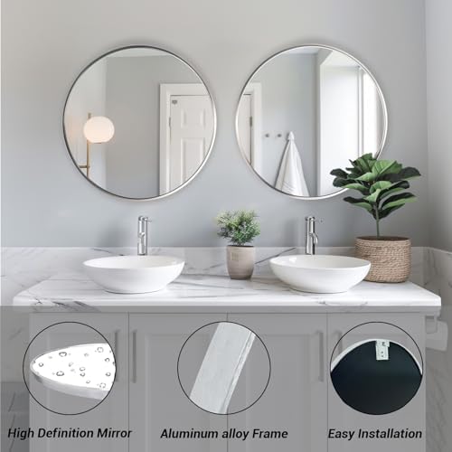 Sunniry Silver Bathroom Mirror 30 inch, 2 Pack Wall Mirror - Image 2
