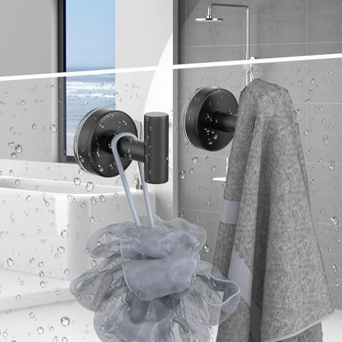 Suction Cup Hooks for Shower, Stainless Steel Towel Hooks for Bathroom Wall - Image 2