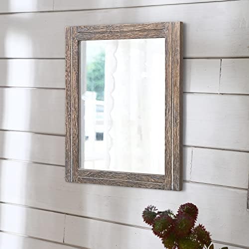 AAZZKANG Mirror with Wood Framed Rectangle Rustic Wall Mirrors Decor Large - Image 4