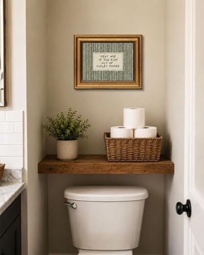 Gold Framed Wall Art, Funny Bathroom Canvas Prints, Text Me If You Run Out Of - Image 5