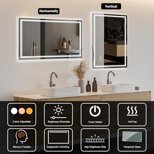 Ratsamee 24"x36" LED Bathroom Mirror - Image 4