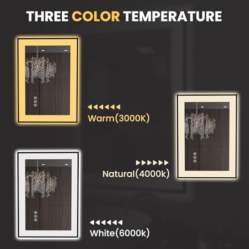 LOAAO 20"X28" LED Bathroom Mirror Black Framed - Image 6