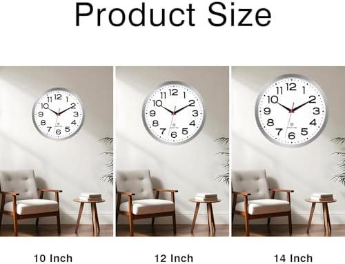 Roymnie 10 Inch Atomic Wall Clock, Battery Operated Silent Non Ticking - Image 6