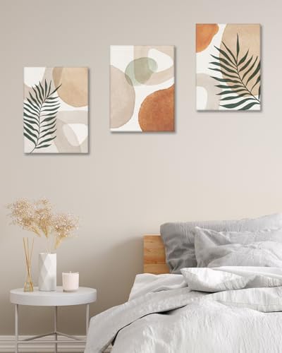 HesenDot Abstract Botanical Wall Art Set of 3, 40x60CM Neutral Plant Framed - Image 4