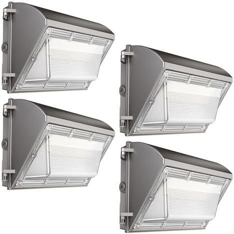 60W LED Wall Pack Light with Dusk to Dawn Photocell, 4 Pack by JC-LGL