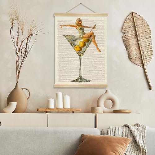 Martini Girl Wall Art, Vintage Glam Cocktail Poster, Retro Fashion Woman in - Image 2
