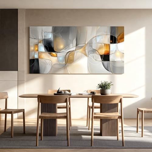 I@U Gray White Abstract Wall Art Prints Modern Geometry Wall Art Decor Abstract - Image 5