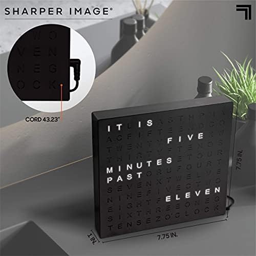 Sharper Image LED Word Digital Clock, Light-Up Desk & Wall Clock, Modern Time - Image 6