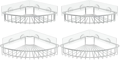 SMARTAKE 4-Pack Corner Shower Caddy, SUS304 Stainless Steel, Wall Mounted by SMARTAKE