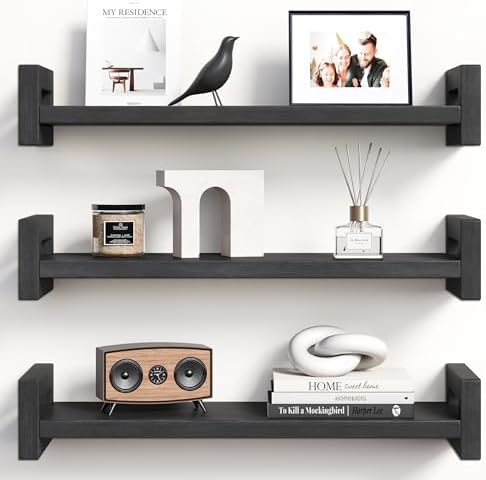 Vailando Solid Wood Floating Shelf, 3 Pack by Vailando