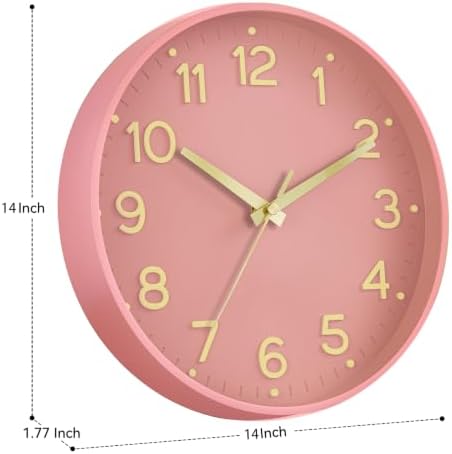 Roymnie 14 Inch Wall Clock Battery Operated Silent Non Ticking Analog - Image 3