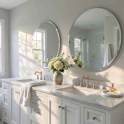 30 Inch Round Frameless Bathroom Mirror - Image 6