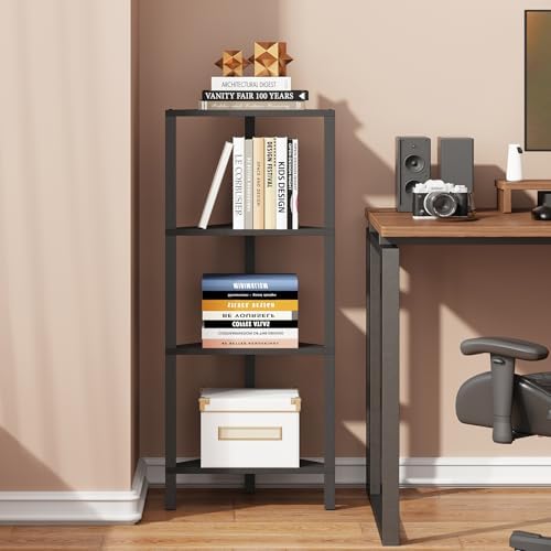 TUTOTAK Corner Shelf, 4-Tier Corner Bookshelf - Image 4