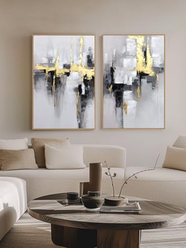 SAFERRYHOME Modern Grey and Gold Abstract 3D Textured Wall Decor - Image 6