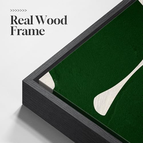 Large Framed Green White Abstract Wall Art - Image 5