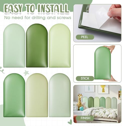 Jetec 6 Pcs Kids Wall Padding Panels, 1.18 Inch Thick Foam Wall Protector - Image 4