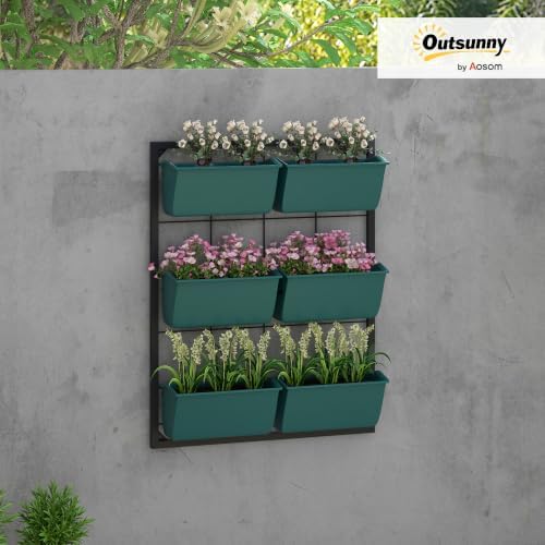 Outsunny 3-Tier Wall Planter w/ 6 Pots, Outdoor Hanging Planter - Image 2