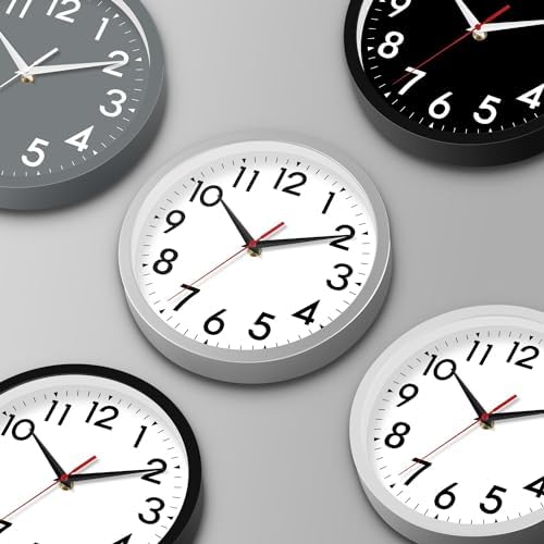 DAXSMY 8 Inch Wall Clock, Battery Operated Silent Non Ticking - Image 2