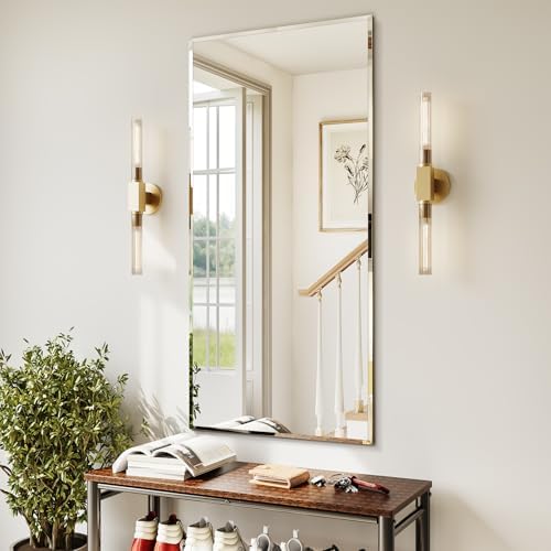 Frameless Bathroom Mirror 24"x48", Beveled Bathroom Mirror by Mestikits