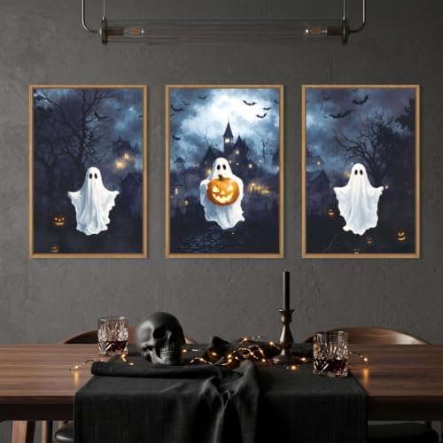 Aryroi Large Spooky Halloween Framed Canvas Wall Art Set- 16"x24"x3 - Image 3