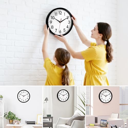 4 Pcs Multi Time Zone Wall Clock Silent Non Ticking Quartz Battery Operated - Image 2