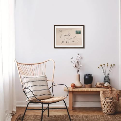 It Feels So Good To Be Home Wall Art, Vintage Positive Quote Postcard Wall - Image 4