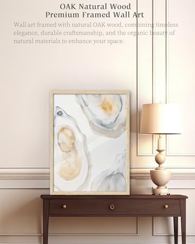 iHery 12x16in Abstract Oyster Framed Coastal Wall Art - Image 2