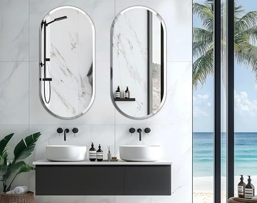 Frameless Oblong Wall Mirror: Modern Glass Mirror 47.2x23.6 inch - Image 5