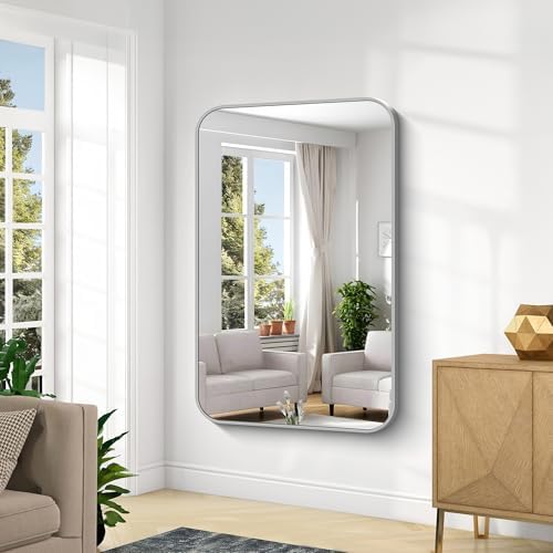 KOCUUY Silver Bathroom Mirror, 55x36 Inch Large Bathroom Mirror - Image 4