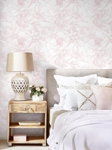 Dimoon 362.2"x17.3" Peel and Stick Wallpaper Floral Contact Paper Boho White - Image 4