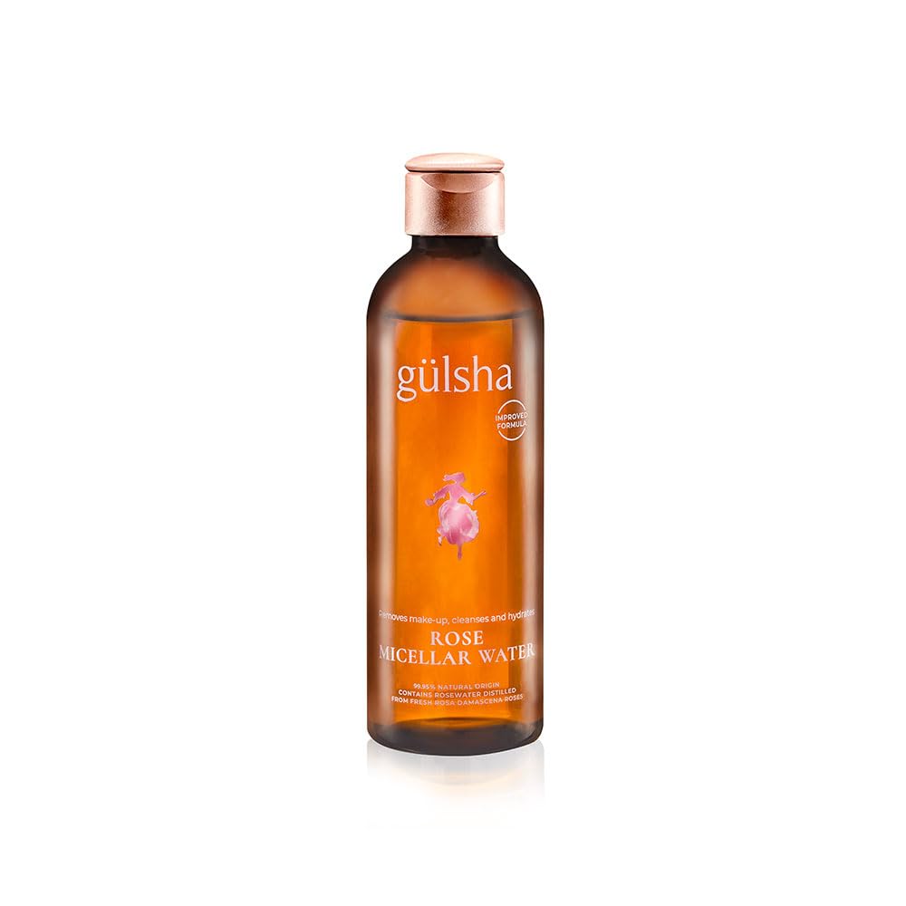 GULSHA Rose Micellar Water - Facial Cleanser & Makeup Remover, Fragrance-free Hydrating Cleanser, Softens the Skin, Formula designed in France for All Skin Types, Natural Origin, 200ml (6.76 fl oz)