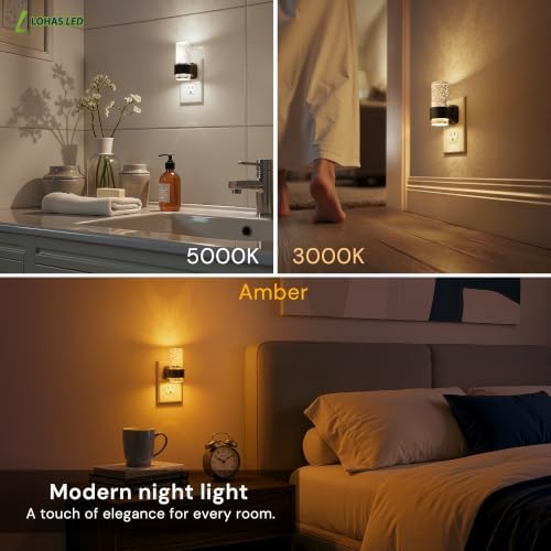 L LOHAS LED Night Lights Plug into Wall, 4 Pack Mini Dimmable Night Light - Image 4