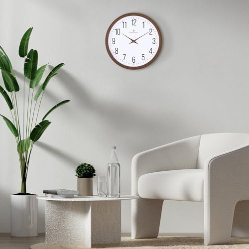 Lafocuse 12 Inch Glow in the Dark Wall Clock Lighted Battery Operated Brown - Image 4