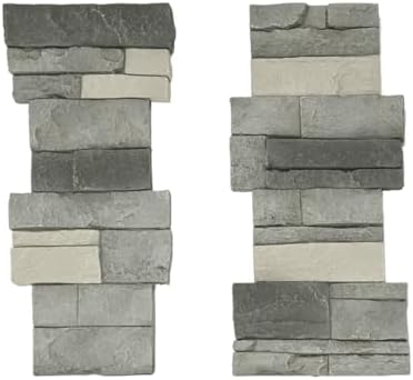 GenStone Faux Stacked Stone Pillar Panel 11.25" x 24" in Northern Slate Smoke by GenStone