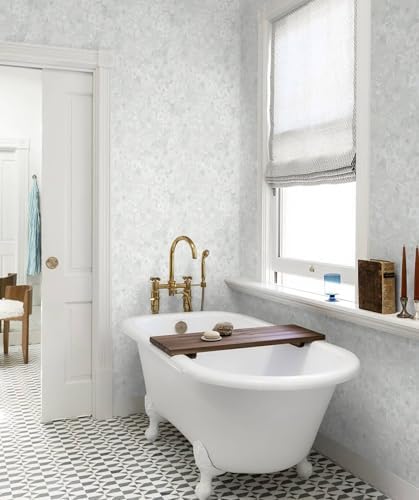 Heroad Grey Peel and Stick Wallpaper Floral Contact Paper Vintage Wall Paper - Image 5