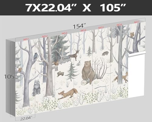 XMPMBM-Cartoon Hand-Painted Animals Woodland Nursery Room Fabric Wallpaper - Image 4