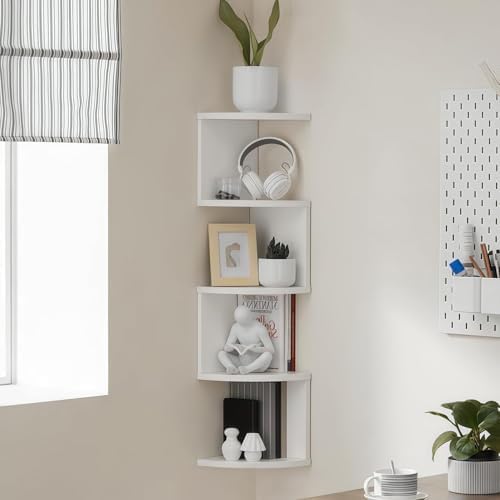 5-Tier Corner Shelf, Floating Corner Shelf Wall Mounted - Image 3