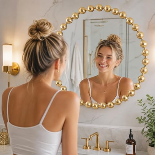 Madison Park 36 inch Gold Round Mirror, Round Mirrors - Image 5