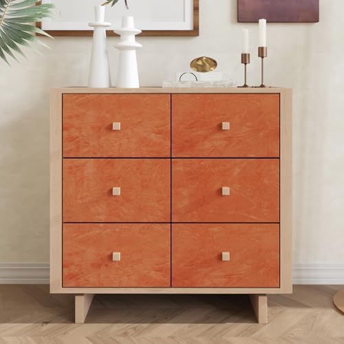 VaryPaper 15.7"x78.7" Orange Crushed Velvet Fabric Self Adhesive Flocking - Image 2
