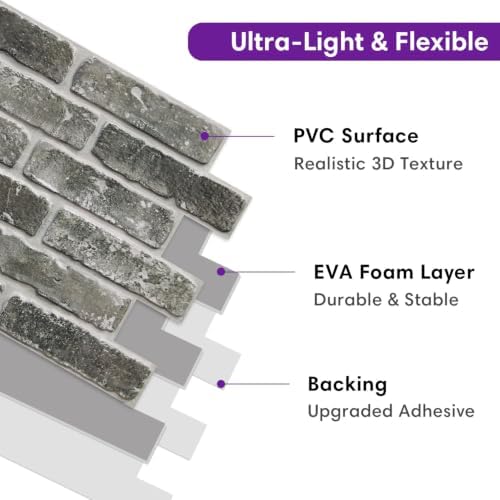 3D Faux Brick Wall Panels Peel and Stick, Designed - Image 5