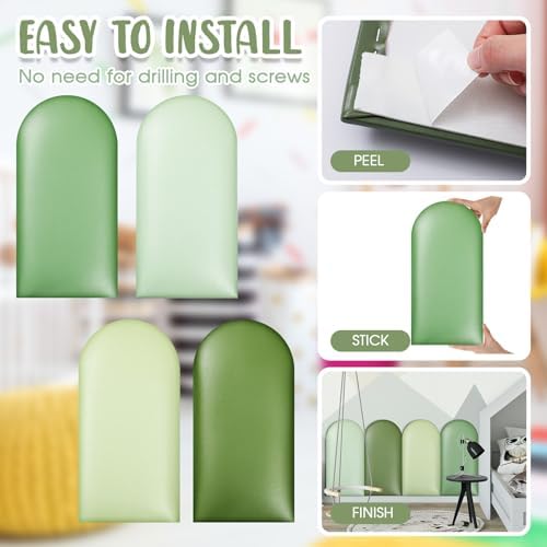 Jetec 4 Pcs Kids Wall Padding Panels, 1.18 Inch Thick Foam Wall Protector - Image 5