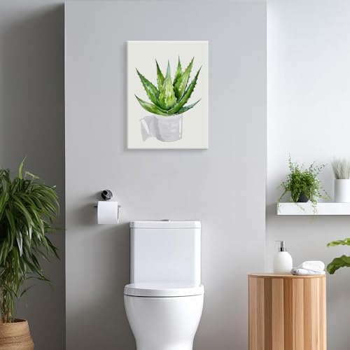 Framed Canvas Prints Funny toilet paper Botanical Aloe Vera Green Plant Wall - Image 4